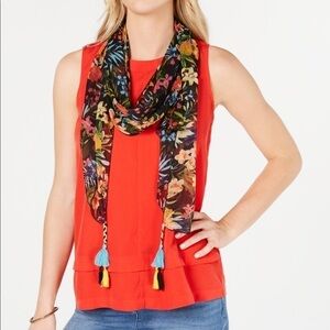 INC Rainforest Botanical Crescent Scarf,